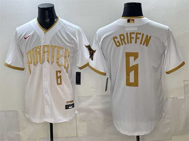 Men's Pittsburgh Pirates #6 Konnor Griffin White 2026 City Connect Stadium Stitched Jersey,We sell and wholesale Men's Pittsburgh Pirates #6 Konnor Griffin White 2026 City Connect Stadium Stitched Jersey on line form chian!
