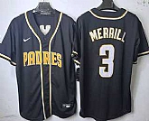 Men's San Diego Padres #3 Jackson Merrill 2026 Black Fashion Cool Base Jersey,baseball caps,new era cap wholesale,wholesale hats