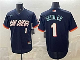 Men's San Diego Padres #1 Peter Seidler Obsidian 2026 City Connect Stadium Stitched Jersey,baseball caps,new era cap wholesale,wholesale hats