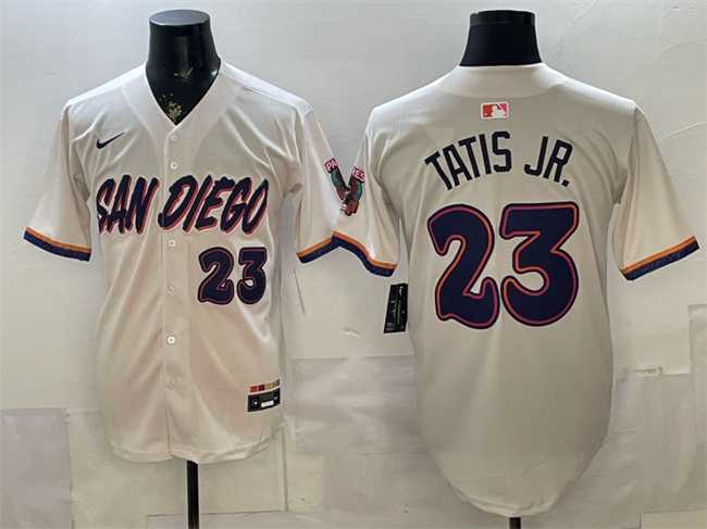 Men's San Diego Padres #23 Fernando Tatis Jr. Cream 2026 City Connect Stadium Stitched Jersey,We sell and wholesale Men's San Diego Padres #23 Fernando Tatis Jr. Cream 2026 City Connect Stadium Stitched Jersey on line form chian!