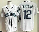 Men's Seattle Mariners #12 Josh Naylor White Cool Base Jersey,baseball caps,new era cap wholesale,wholesale hats