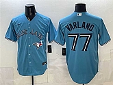 Men's Toronto Blue Jays #77 Louis Varland Blue Stitched Jersey,baseball caps,new era cap wholesale,wholesale hats
