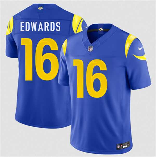Men's Los Angeles Rams #16 Tru Edwards Royal 2026 F.U.S.E. Vapor Limited Stitched Jersey,We sell and wholesale Men's Los Angeles Rams #16 Tru Edwards Royal 2026 F.U.S.E. Vapor Limited Stitched Jersey on line form chian!