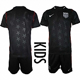 Youth United States Blank Black 2026 Away Soccer Jersey Suit,baseball caps,new era cap wholesale,wholesale hats