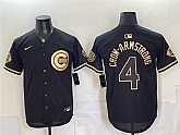 Men's Chicago Cubs #4 Pete Crow-Armstrong Black Gold 150th Anniversary Patch Stitched Jersey Dzhi,baseball caps,new era cap wholesale,wholesale hats