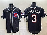 Men's Chicago Cubs #3 Alex Bregman 150th Anniversary Black Out Style Vapor Premier Limited Stitched Jersey,baseball caps,new era cap wholesale,wholesale hats