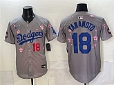 Men's Los Angeles Dodgers #18 Yoshinobu Yamamoto Grey 2025 Tokyo Series Limited Stitched Jersey,baseball caps,new era cap wholesale,wholesale hats