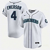 Men's Seattle Mariners #4 Colt Emerson White Cool Base Stitched Jersey Dzhi,baseball caps,new era cap wholesale,wholesale hats