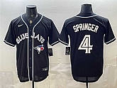 Men's Toronto Blue Jays #4 George Springer 2026 Fashion Replica Black Out Stitched Jersey,baseball caps,new era cap wholesale,wholesale hats