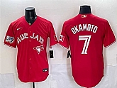 Men's Toronto Blue Jays #7 Kazuma Okamoto Red 50 Seasons Patch Stitched Jersey,baseball caps,new era cap wholesale,wholesale hats