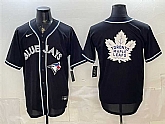 Men's Toronto Blue Jays & Leafs With White Leafs Logo 2026 Fashion Replica Black Out Stitched Jersey Dzhi,baseball caps,new era cap wholesale,wholesale hats
