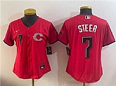 Women's Cincinnati Reds #7 Spencer Steer Red 2026 City Connect Stadium Stitched Jersey,baseball caps,new era cap wholesale,wholesale hats