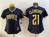 Women's Pittsburgh Pirates #21 Roberto Clemente Black 2026 City Connect Stadium Stitched Jersey,baseball caps,new era cap wholesale,wholesale hats