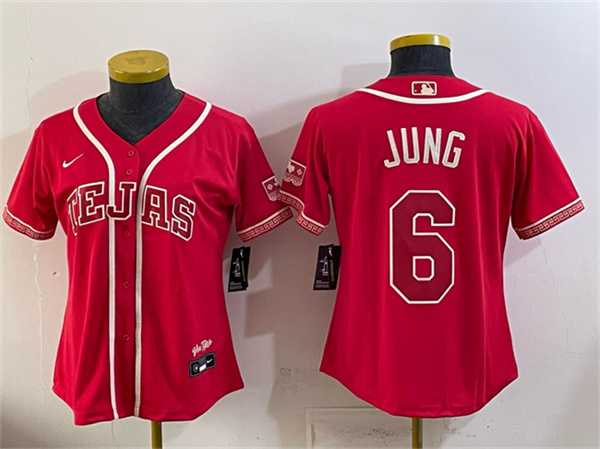 Women's Texas Rangers #6 Josh Jung Red 2026 City Connect Stadium Stitched Jersey,We sell and wholesale Women's Texas Rangers #6 Josh Jung Red 2026 City Connect Stadium Stitched Jersey on line form chian!