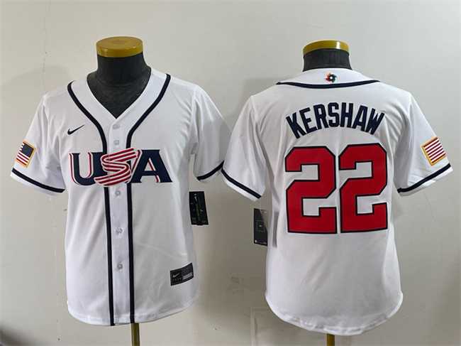 Youth USA Baseball #22 Clayton Kershaw White 2026 World Baseball Classic Home Stadium Stitched Jersey,We sell and wholesale Youth USA Baseball #22 Clayton Kershaw White 2026 World Baseball Classic Home Stadium Stitched Jersey on line form chian!