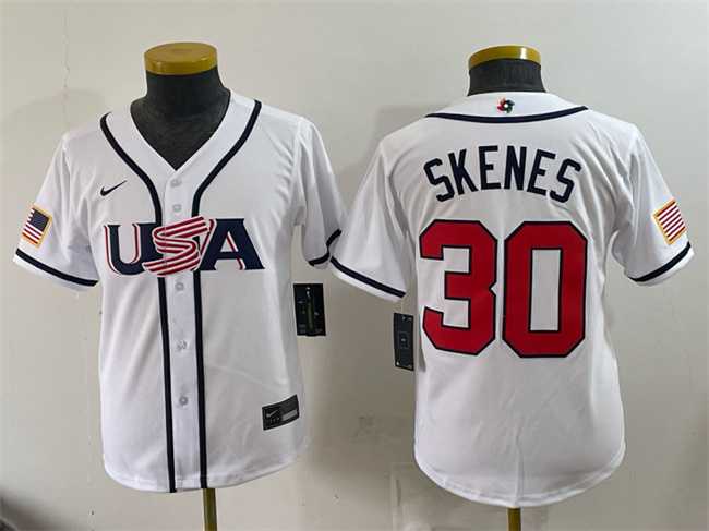 Youth USA Baseball #30 Paul Skenes White 2026 World Baseball Classic Home Stadium Stitched Jersey,We sell and wholesale Youth USA Baseball #30 Paul Skenes White 2026 World Baseball Classic Home Stadium Stitched Jersey on line form chian!