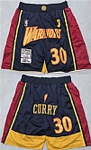 Men's Golden State Warriors #30 Stephen Curry Navy Shorts(Run Small),baseball caps,new era cap wholesale,wholesale hats