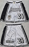 Men's Los Angeles Lakers #24 Kobe Bryant White 2026 Shorts (Run Small),baseball caps,new era cap wholesale,wholesale hats