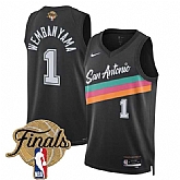 Men's San Antonio Spurs #1 Victor Wembanyama Black 2026 Finals Patch City Edition Stitched Jersey Dzhi,baseball caps,new era cap wholesale,wholesale hats