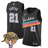 Men's San Antonio Spurs #21 Tim Duncan Black 2026 Finals Patch City Edition Stitched Jersey Dzhi,baseball caps,new era cap wholesale,wholesale hats