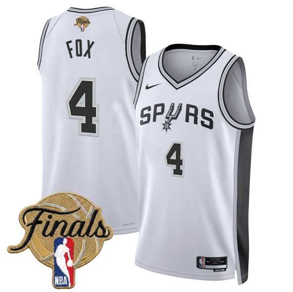 Men's San Antonio Spurs #4 De'Aaron Fox White 2026 Finals Patch Association Edition Stitched Jersey Dzhi,We sell and wholesale Men's San Antonio Spurs #4 De'Aaron Fox White 2026 Finals Patch Association Edition Stitched Jersey Dzhi on line form chian!