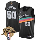 Men's San Antonio Spurs #50 David Robinson Black 2026 Finals Patch City Edition Stitched Jersey Dzhi,baseball caps,new era cap wholesale,wholesale hats