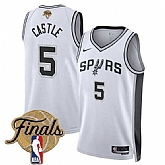Men's San Antonio Spurs #5 Stephon Castle White 2026 Finals Patch Association Edition Stitched Jersey Dzhi,baseball caps,new era cap wholesale,wholesale hats