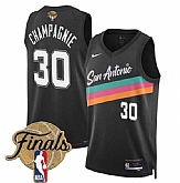 Men's San Antonio Spurs #30 Julian Champagnie Black 2026 Finals Patch City Edition Stitched Jersey Dzhi,baseball caps,new era cap wholesale,wholesale hats
