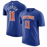 Men's New York Knicks #11 Jalen Brunson Blue T-Shirt,baseball caps,new era cap wholesale,wholesale hats