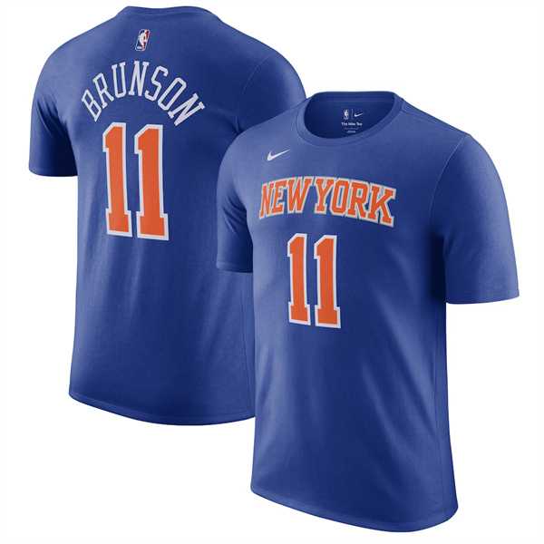 Men's New York Knicks #11 Jalen Brunson Blue T-Shirt,We sell and wholesale Men's New York Knicks #11 Jalen Brunson Blue T-Shirt on line form chian!