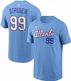 Men's Atlanta Braves #99 Spencer Strider Powder Blue 2026 City Connect T-Shirt,baseball caps,new era cap wholesale,wholesale hats