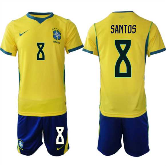 Men's Brazil national football team #8 Andrey Santos Yellow Home 2026 Soccer Jersey Suit,We sell and wholesale Men's Brazil national football team #8 Andrey Santos Yellow Home 2026 Soccer Jersey Suit on line form chian!