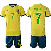 Men's Brazil national football team #7 Vinicius Junior Yellow 2026 Soccer Jersey Suit,baseball caps,new era cap wholesale,wholesale hats
