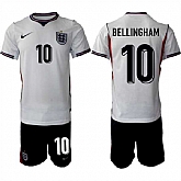 Men's England #10 Jude Bellingham 2026 White Home Soccer Jersey Suit,baseball caps,new era cap wholesale,wholesale hats