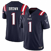 Men's New England Patriots #1 A.J. Brown Navy 2026 Draft F.U.S.E. Vapor Limited Stitched Jersey Dzhi,baseball caps,new era cap wholesale,wholesale hats