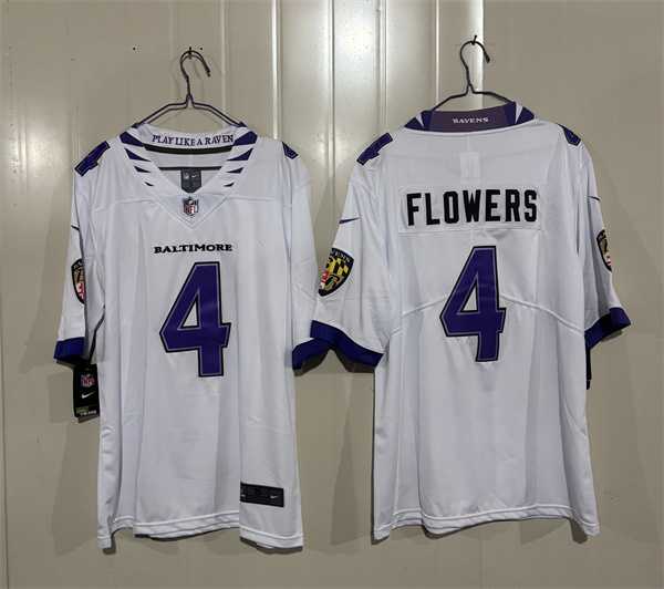 Men's Baltimore Ravens #4 Zay Flowers White 2026 Alternate Vapor Limited Stitched Jersey,We sell and wholesale Men's Baltimore Ravens #4 Zay Flowers White 2026 Alternate Vapor Limited Stitched Jersey on line form chian!