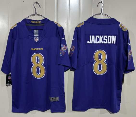 Men's Baltimore Ravens #8 Lamar Jackson Purple 2026 Alternate Vapor Limited Stitched Jersey,We sell and wholesale Men's Baltimore Ravens #8 Lamar Jackson Purple 2026 Alternate Vapor Limited Stitched Jersey on line form chian!