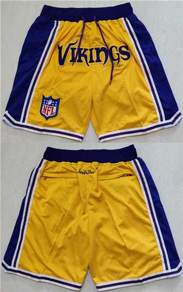 Men's Minnesota Vikings Yellow Just Don Swingman Throwback Shorts (Run Small),We sell and wholesale Men's Minnesota Vikings Yellow Just Don Swingman Throwback Shorts (Run Small) on line form chian!