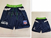 Men's Seattle Seahawks Navy Blue Just Don Swingman Shorts (Run Small)
