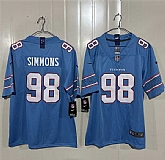 Men's Tennessee Titans #98 Jeffery Simmons Light Blue 2026 F.U.S.E. Vapor Limited Stitched Jersey