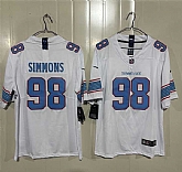 Men's Tennessee Titans #98 Jeffery Simmons White 2026 F.U.S.E. Vapor Limited Stitched Jersey