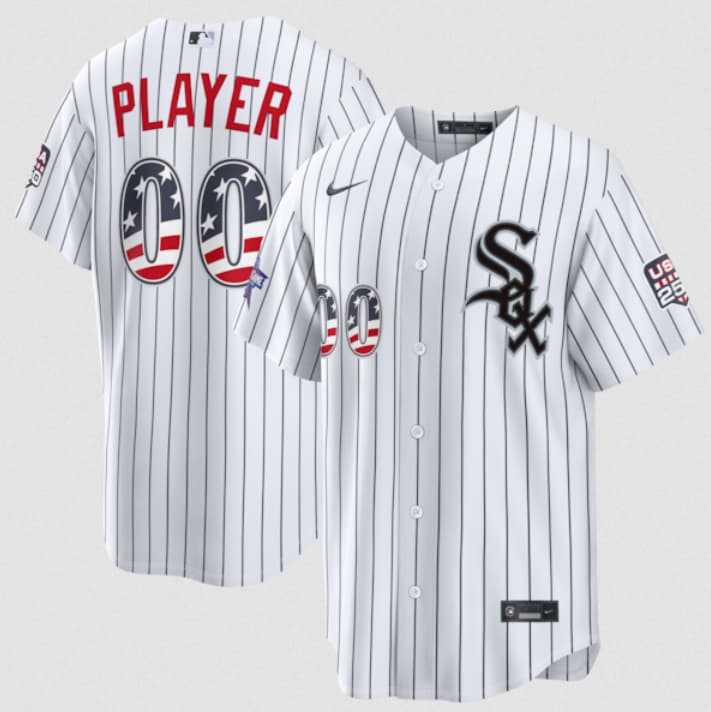 Men's Chicago White Sox Active Player Custom White 2026 All-Star Edition Stars & Stripes & USA 250 Fourth of July Home Stadium Stitched Baseball Jersey,We sell and wholesale Men's Chicago White Sox Active Player Custom White 2026 All-Star Edition Stars & Stripes & USA 250 Fourth of July Home Stadium Stitched Baseball Jersey on line form chian!