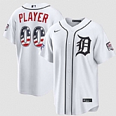 Men's Detroit Tigers ACTIVE PLAYER Custom White 2026 All-Star Edition Stars & Stripes & USA 250 Fourth of July Home Stadium Stitched Baseball Jersey,baseball caps,new era cap wholesale,wholesale hats