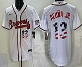 Men's Atlanta Braves #13 Ronald Acuna Jr White USA 250 Fourth of July Home Stadium Stitched Jersey Dzhi,baseball caps,new era cap wholesale,wholesale hats