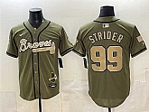 Men's Atlanta Braves #99 Spencer Strider Olive 2026 Armed Forces Day Stitched Jersey Dzhi,baseball caps,new era cap wholesale,wholesale hats