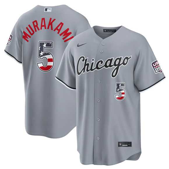 Men's Chicago White Sox #5 Munetaka Murakami Gray USA 250 Fourth of July Home Stitched Jersey Dzhi,We sell and wholesale Men's Chicago White Sox #5 Munetaka Murakami Gray USA 250 Fourth of July Home Stitched Jersey Dzhi on line form chian!