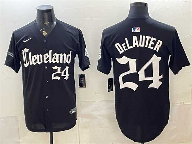 Men's Cleveland Guardians #24 Chase DeLauter Black Gothic Vapor Premier Limited Stitched Jersey Dzhi,We sell and wholesale Men's Cleveland Guardians #24 Chase DeLauter Black Gothic Vapor Premier Limited Stitched Jersey Dzhi on line form chian!