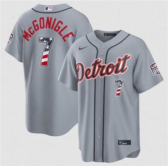 Men's Detroit Tigers #7 Kevin McGonigle Gray 2026 USA 250 Fourth of July Stitched Jersey Dzhi,We sell and wholesale Men's Detroit Tigers #7 Kevin McGonigle Gray 2026 USA 250 Fourth of July Stitched Jersey Dzhi on line form chian!