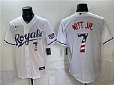 Men's Kansas City Royals #7 Bobby Witt Jr. White 250 Fourth of July Stitched Jersey Dzhi,baseball caps,new era cap wholesale,wholesale hats