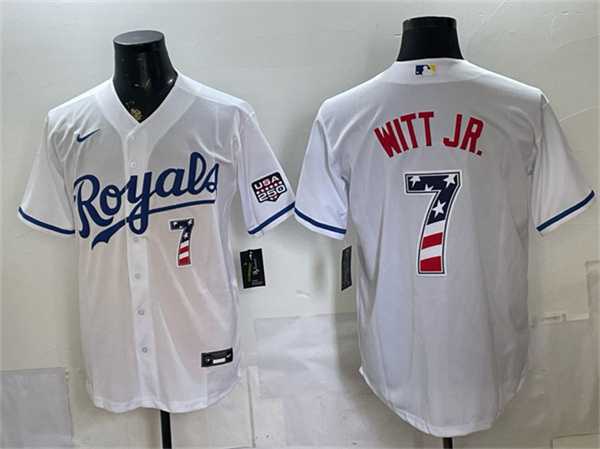 Men's Kansas City Royals #7 Bobby Witt Jr. White 250 Fourth of July Stitched Jersey Dzhi,We sell and wholesale Men's Kansas City Royals #7 Bobby Witt Jr. White 250 Fourth of July Stitched Jersey Dzhi on line form chian!